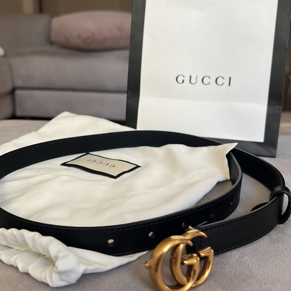 Gucci leather belt thin GG Marmont - Picture 3 of 5
